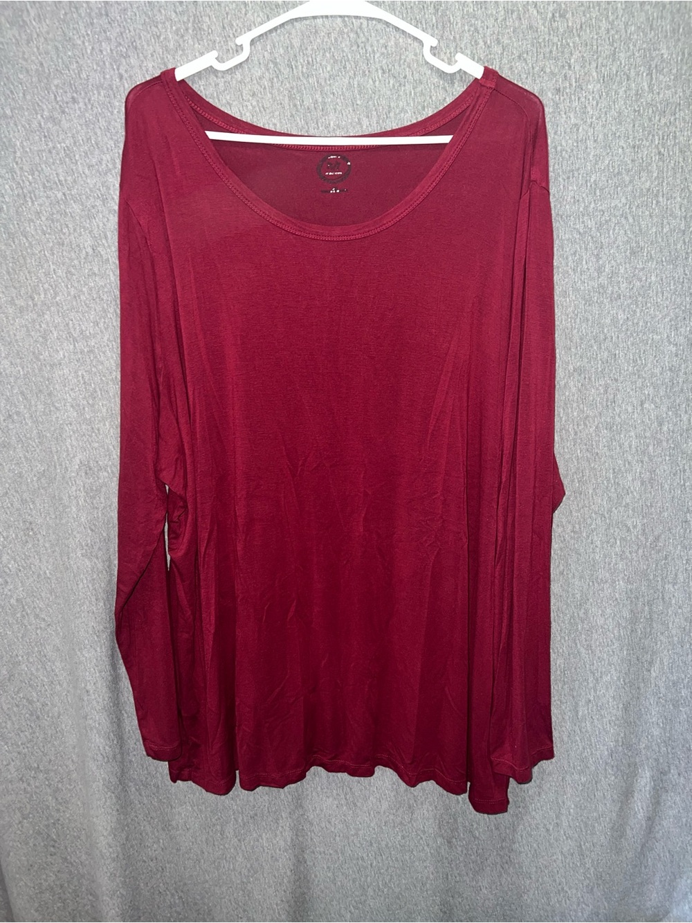 Maurices Wine Scoop Neck Long Sleeve Top